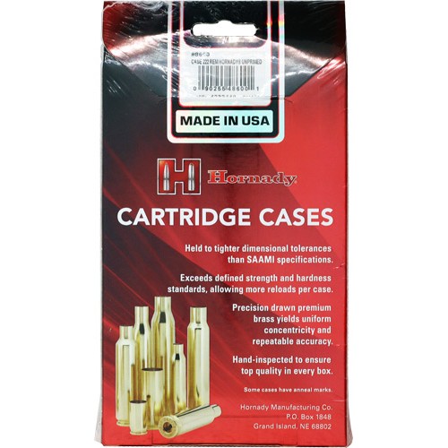 HORNADY UNPRIMED CASES 222
